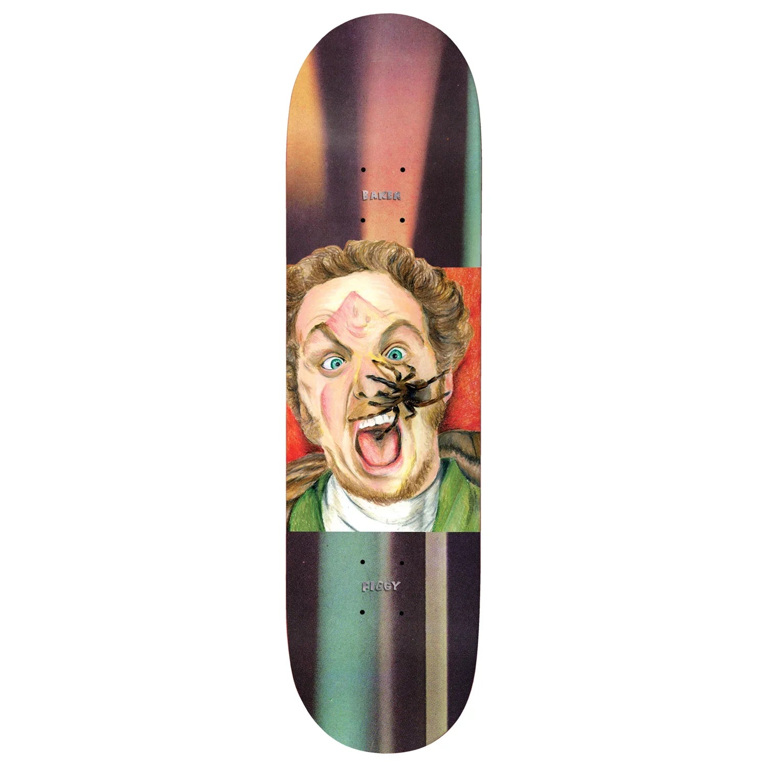 Baker Skateboards Figgy Block Busters Pro Model Skateboard Deck 8.475" — art by Kevin Spanky Long, mellow concave, 100% Hard Rock Canadian Maple