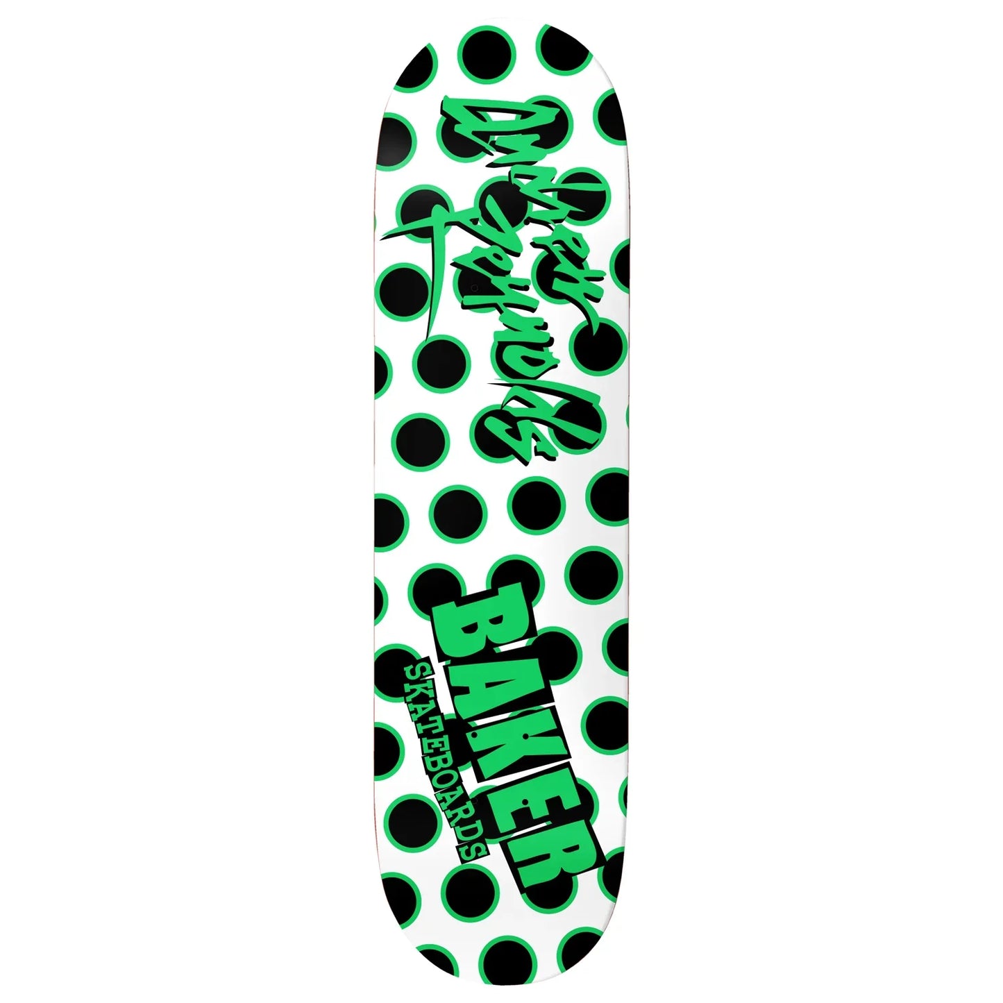 Baker Andrew Reynolds Dots Pro Model Skateboard Deck 8.5" — mellow concave, classic shape, 100% Hard Rock Canadian Maple