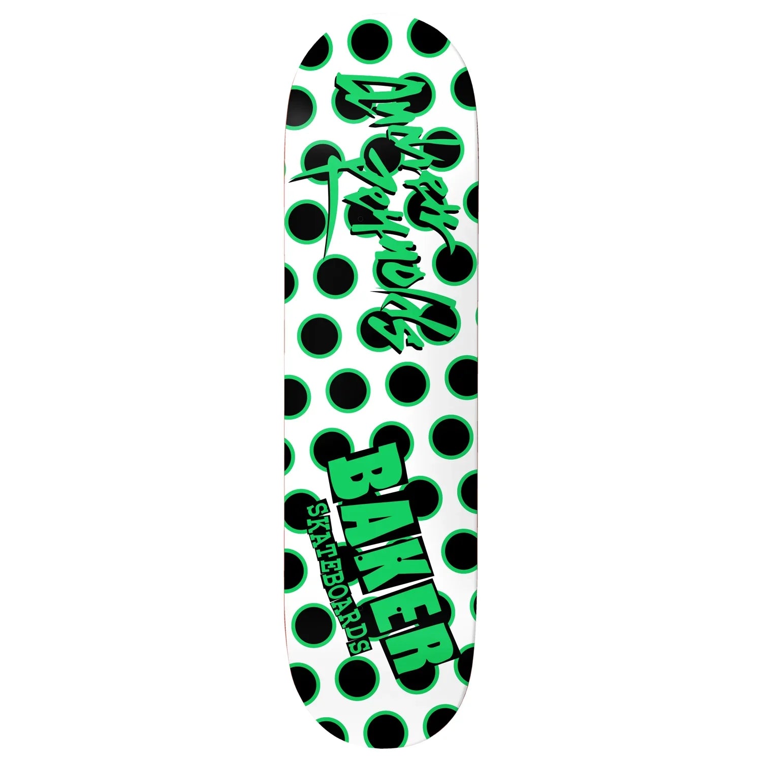 Baker Andrew Reynolds Dots Pro Model Skateboard Deck 8.5" — mellow concave, classic shape, 100% Hard Rock Canadian Maple