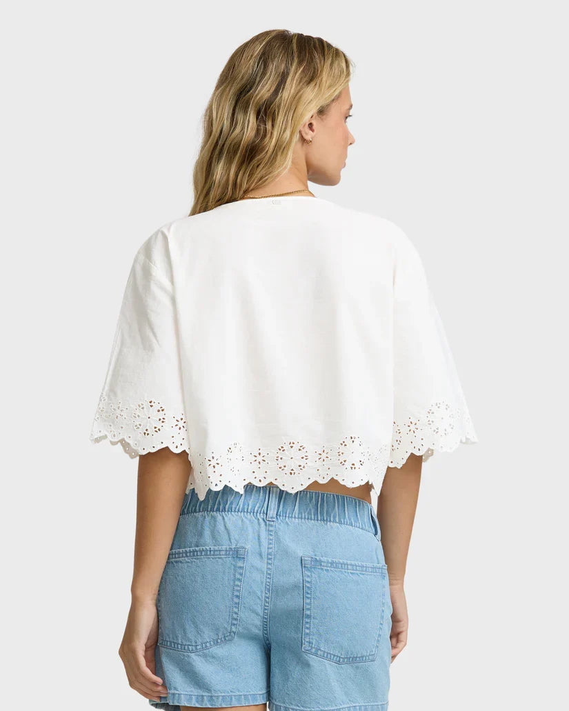 Light and Airy Short Sleeve Cotton Blouse