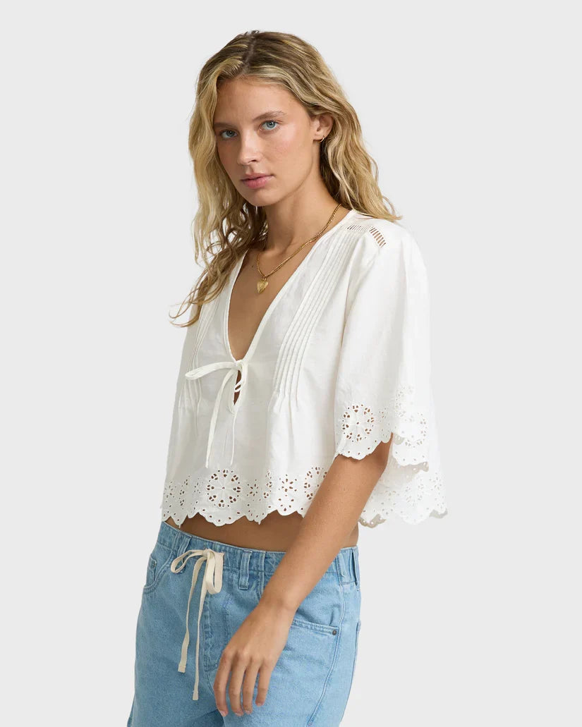 Light and Airy Short Sleeve Cotton Blouse