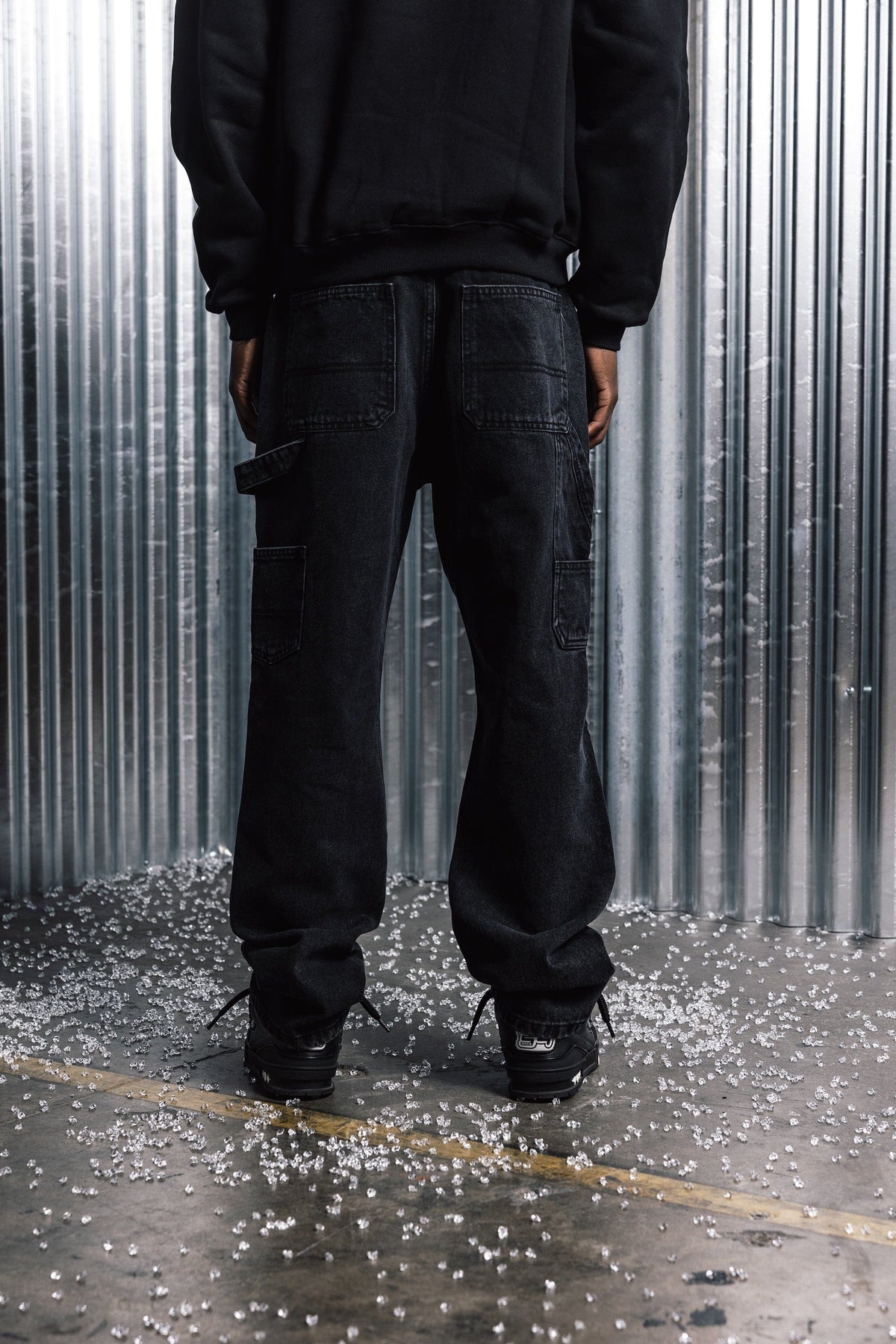 Benir Clothing Relaxed Carpenter Denim - Blackout — 28 — Top View