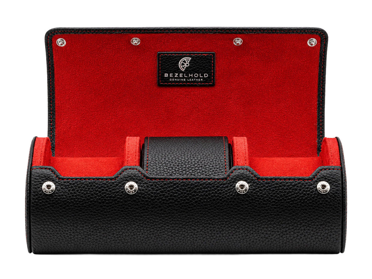 BezelHold Watch Roll - The Capsule – Midnight/ Crimson
