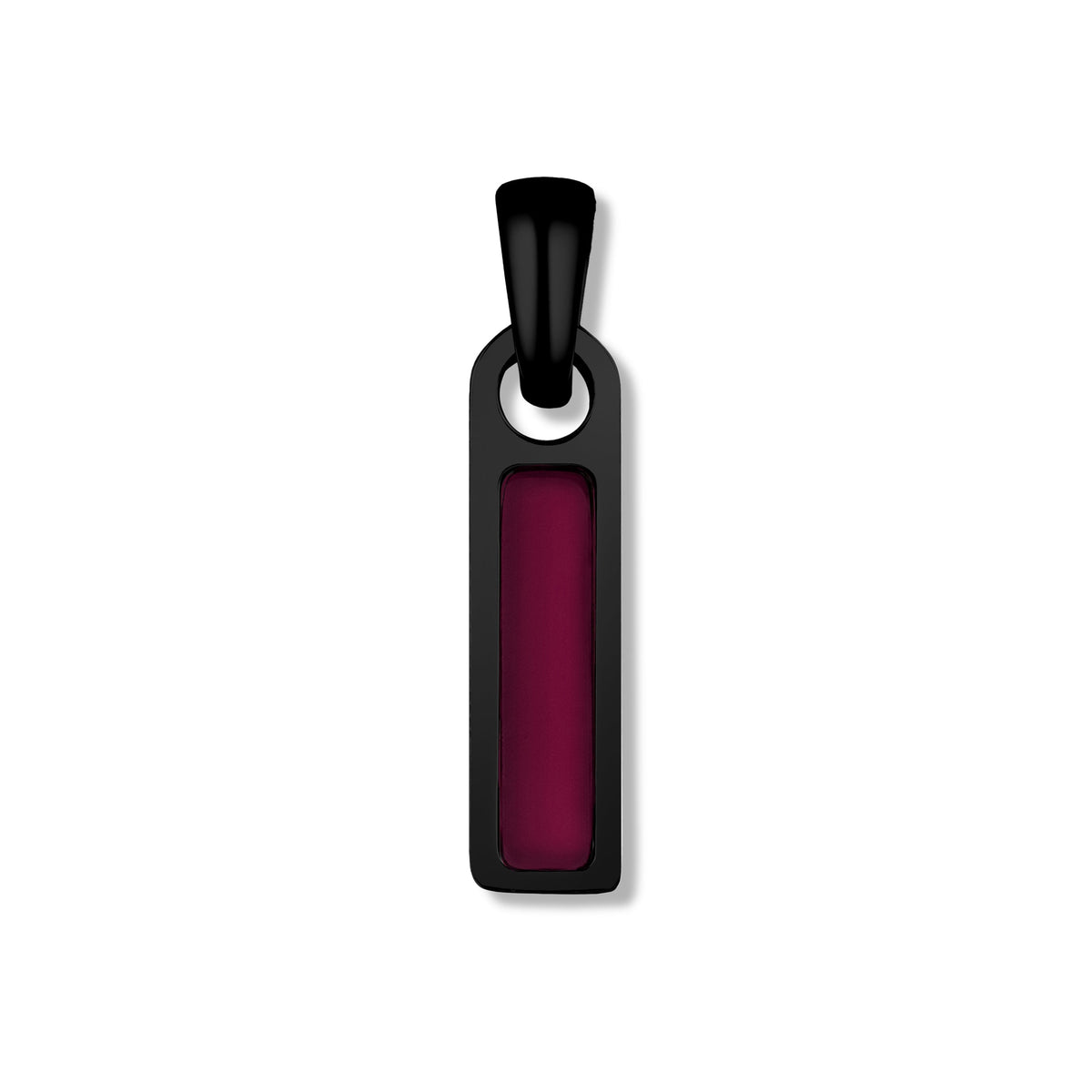 Black pendant with a red rectangular center on a white background