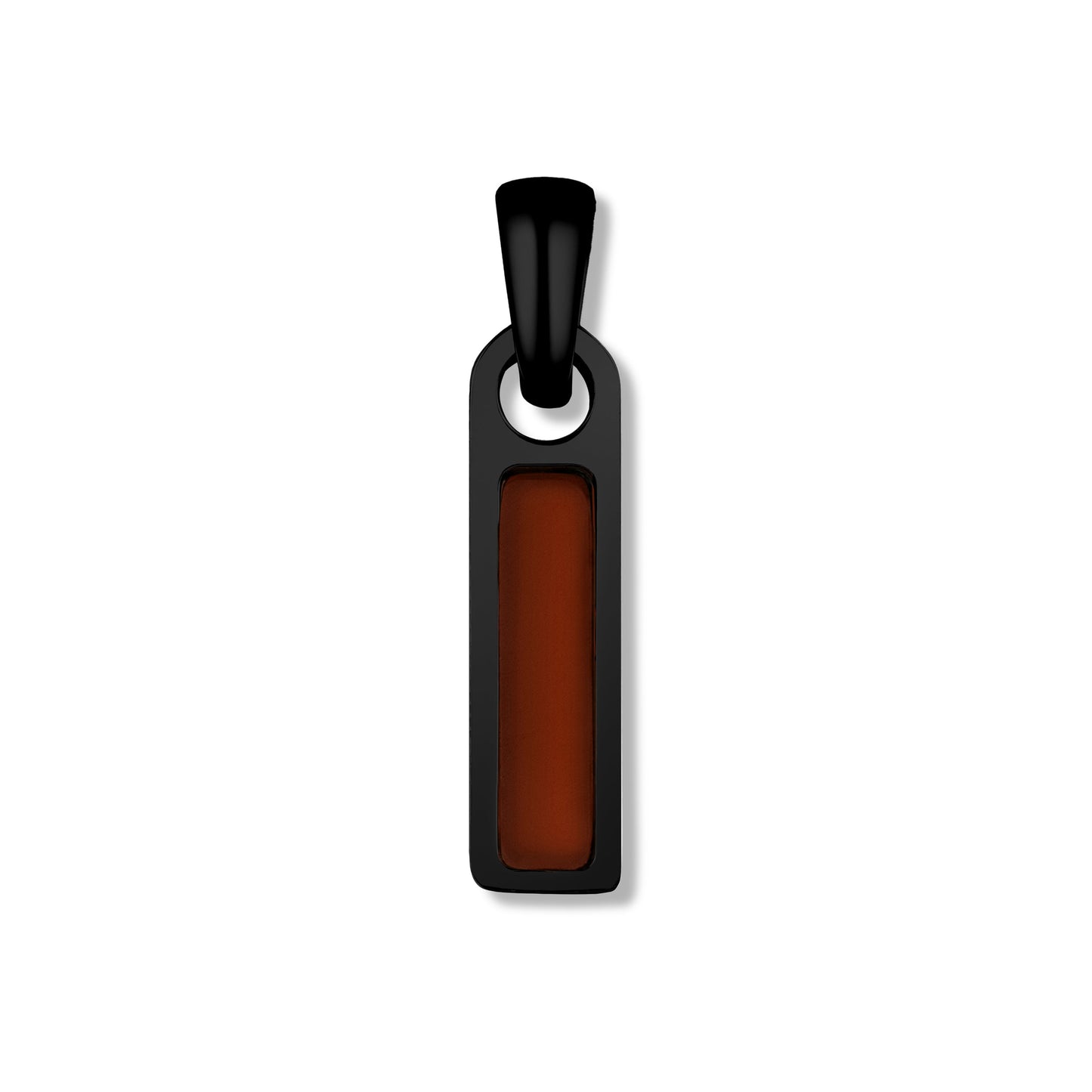 Black and brown pendant on a white background