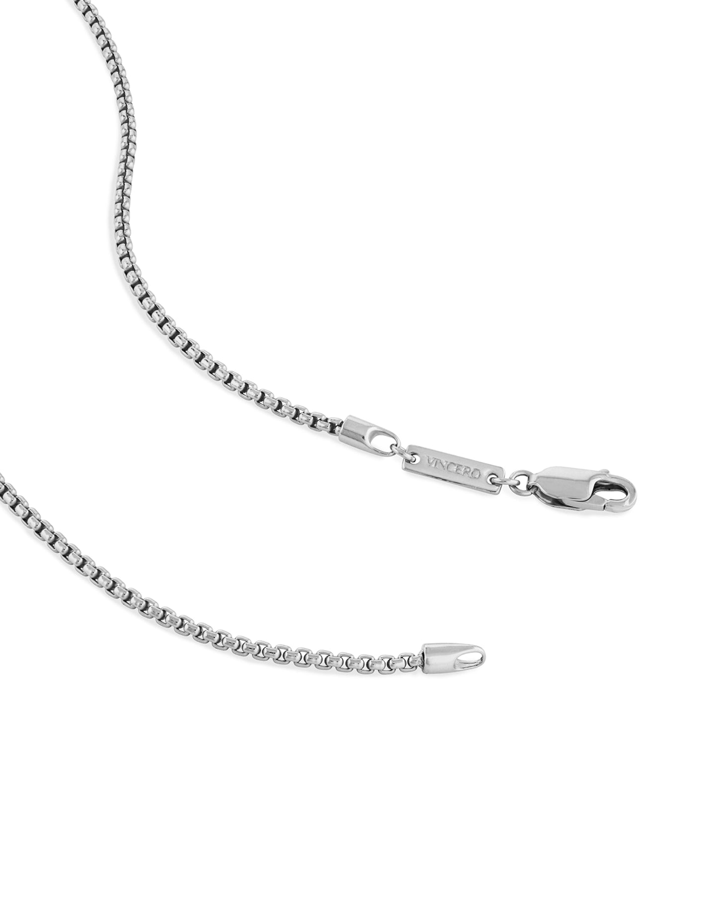 Round Box Chain Necklace, 2MM - Silver