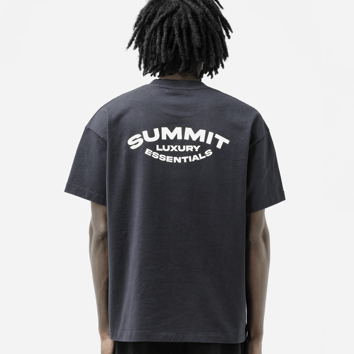 Summit Luxury Essentials T-Shirt 'Navy' — XXS — Top View
