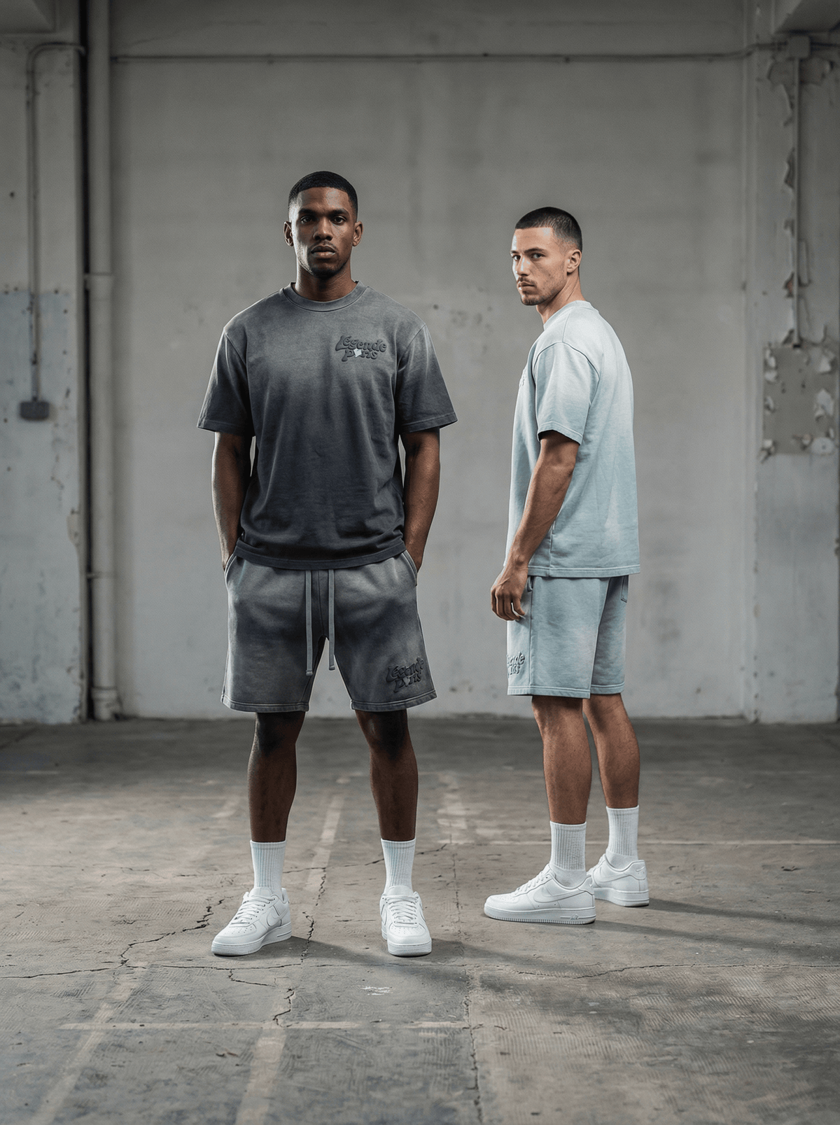 Legende Paris LND GRADIENT SHORT - CHARCOAL WASHED — XS — Lifestyle View
