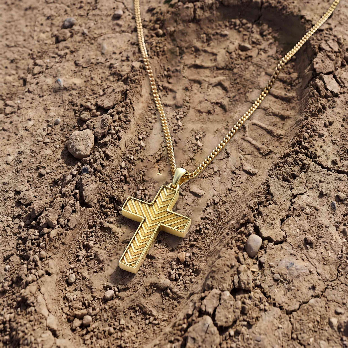 Chevron Cross Pendant - Gold