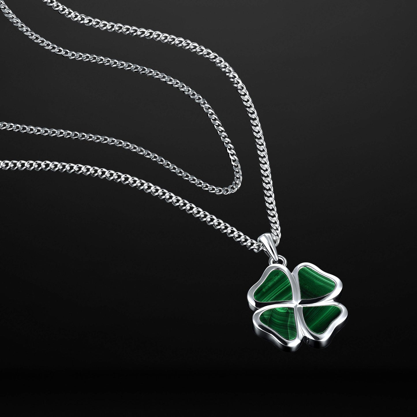Clover Pendant - Malachite