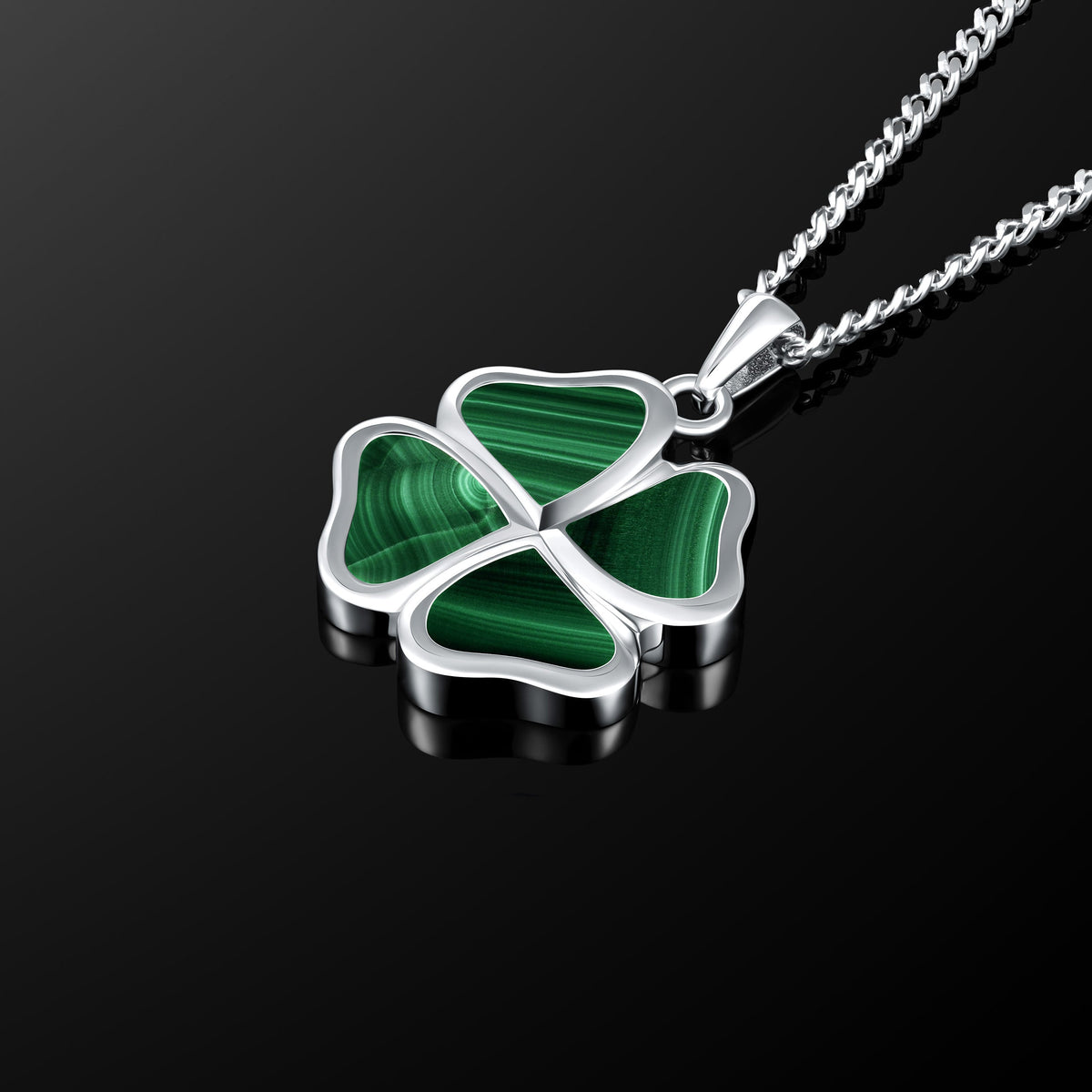 Clover Pendant - Malachite