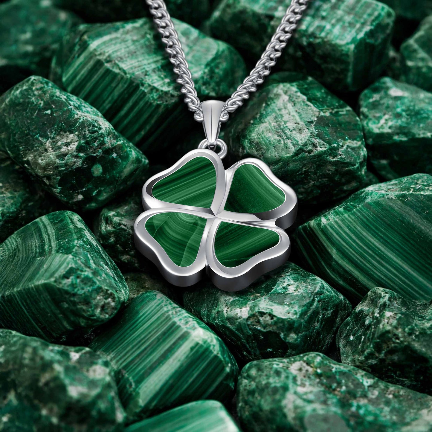 Clover Pendant - Malachite