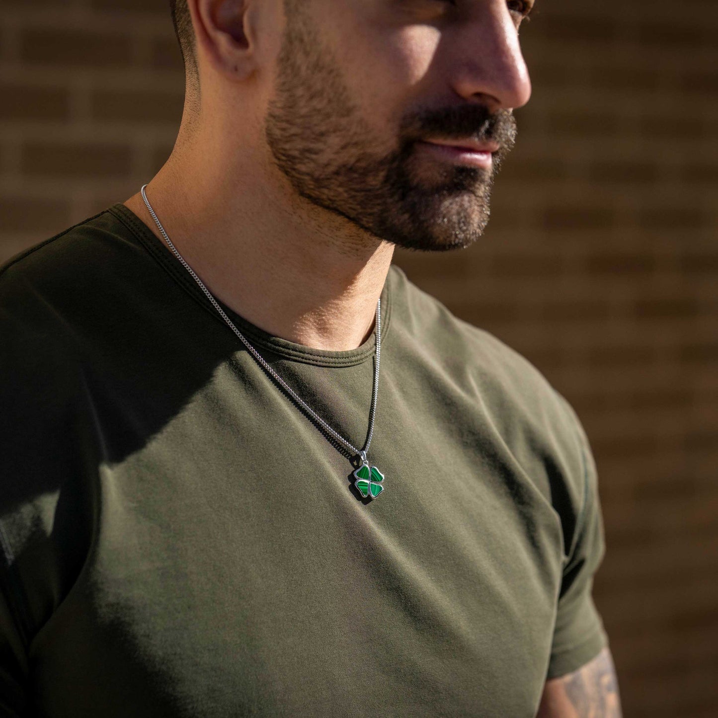 Clover Pendant - Malachite