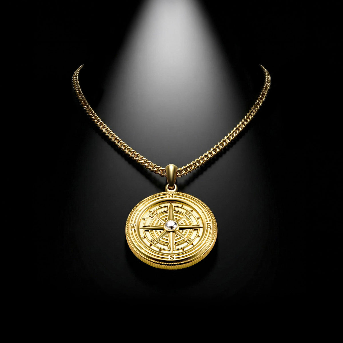 Compass Pendant - 14K Gold