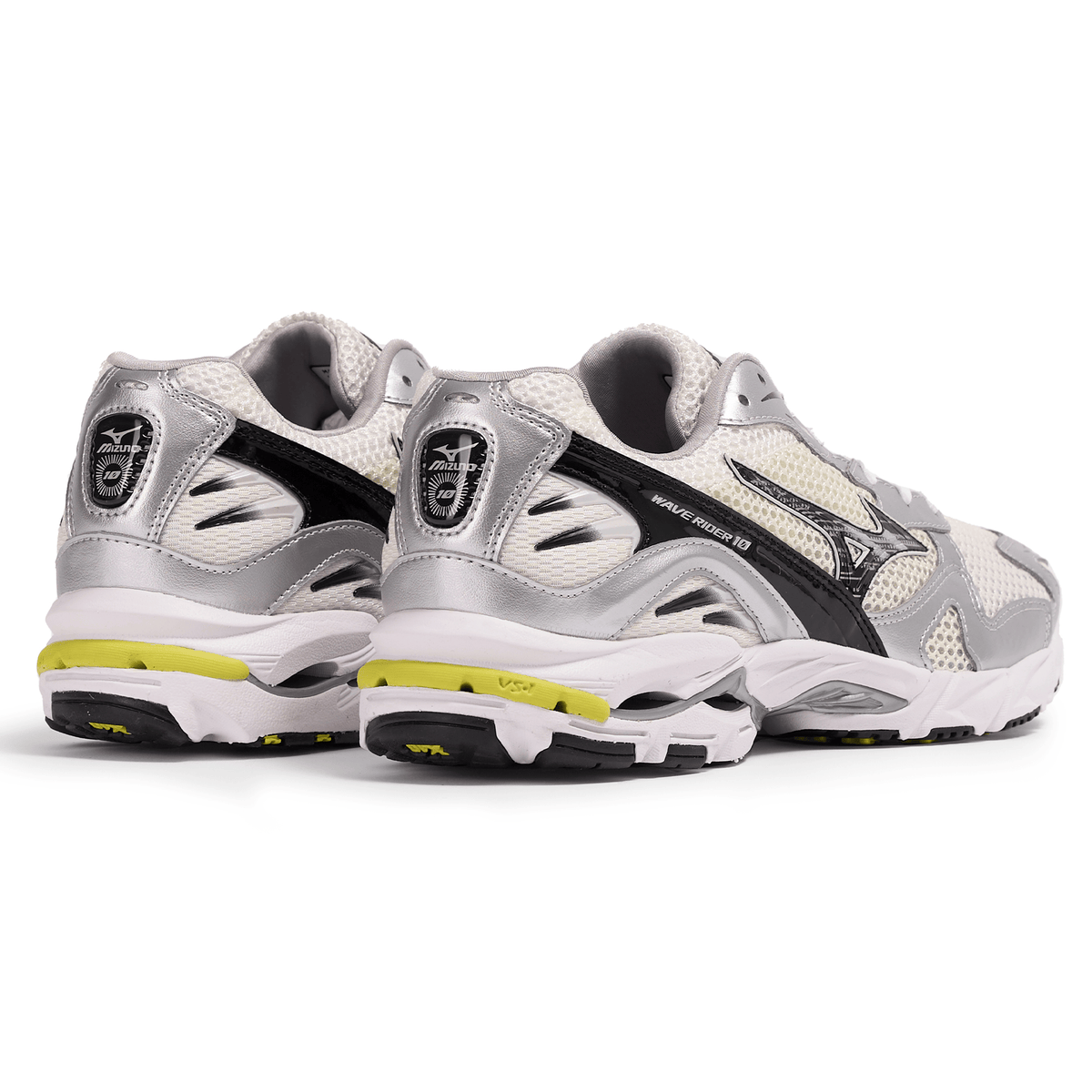 Mizuno Wave Rider 10 Sport 'Snow White Black Sylvan Green' — UK 4 | EU 36.5 | US 5 — Top View
