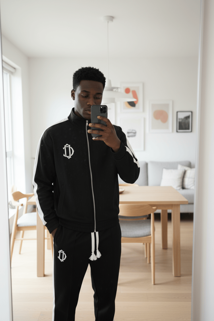 Cardair Club Emblem Track Pants - Black — XS — Back View