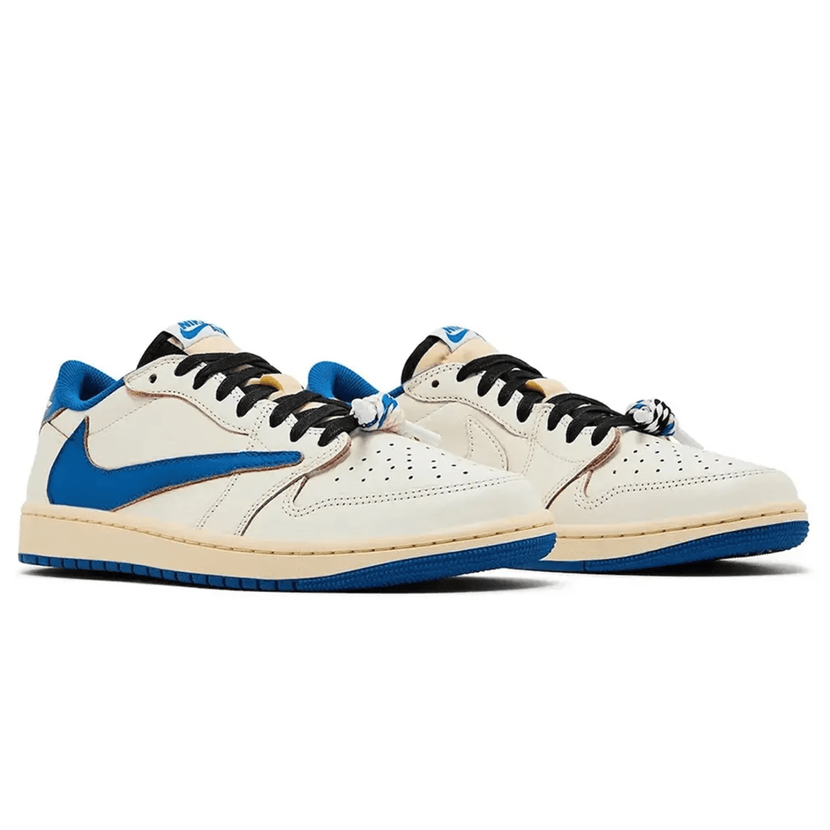 Fragment Design x Travis Scott x Air Jordan 1 Retro Low OG 'White Blue' — UK 3 | EU 35.5 | US 3.5 — Back View