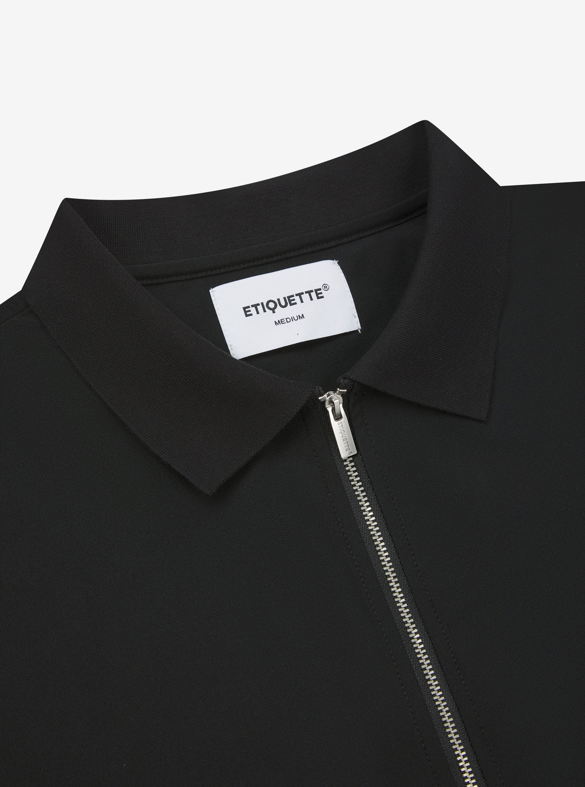 Etiquette Double Zip Overshirt 'Black' — Black — Size S — Back View