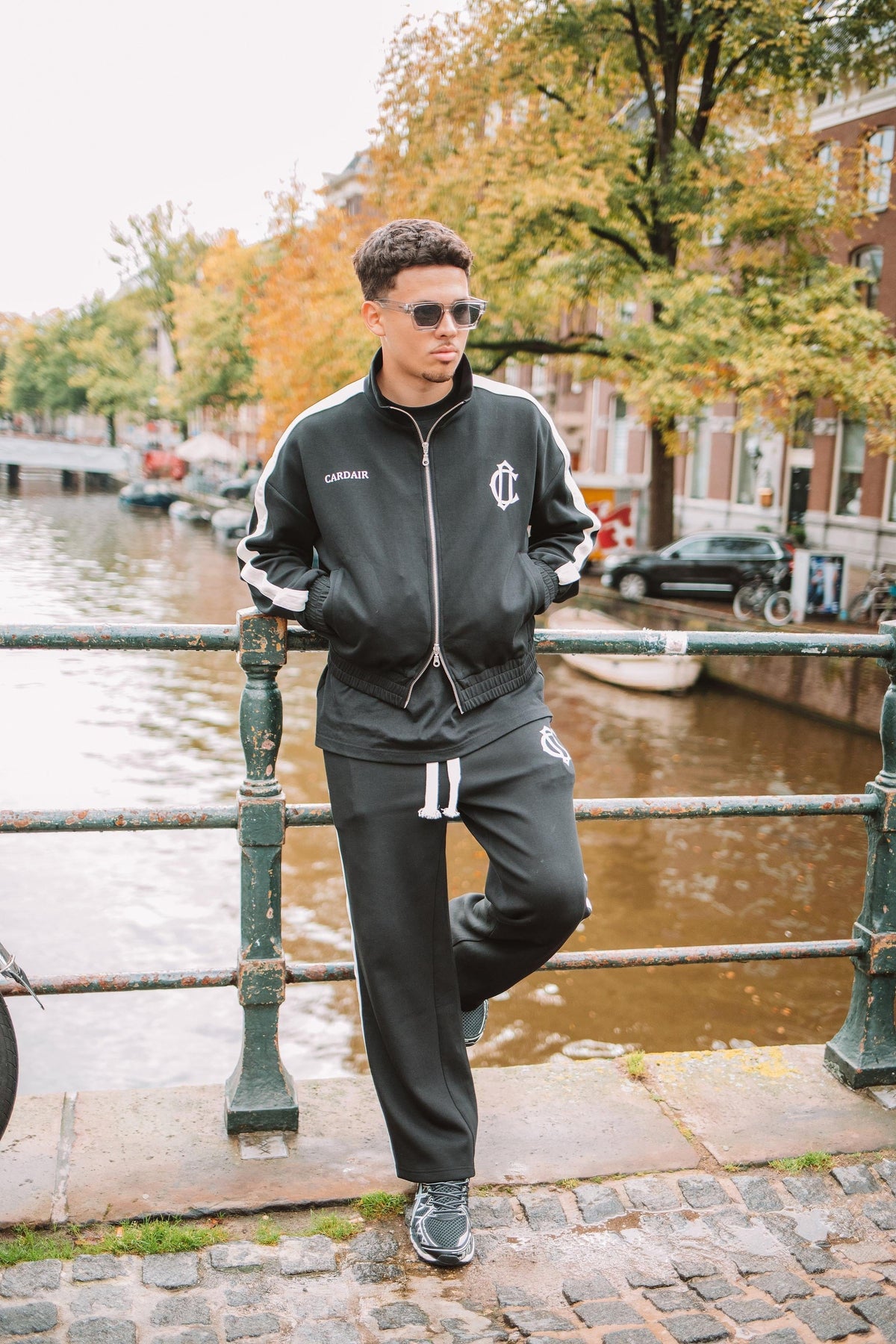 Cardair Club Emblem Track Pants - Black — XS — Side View