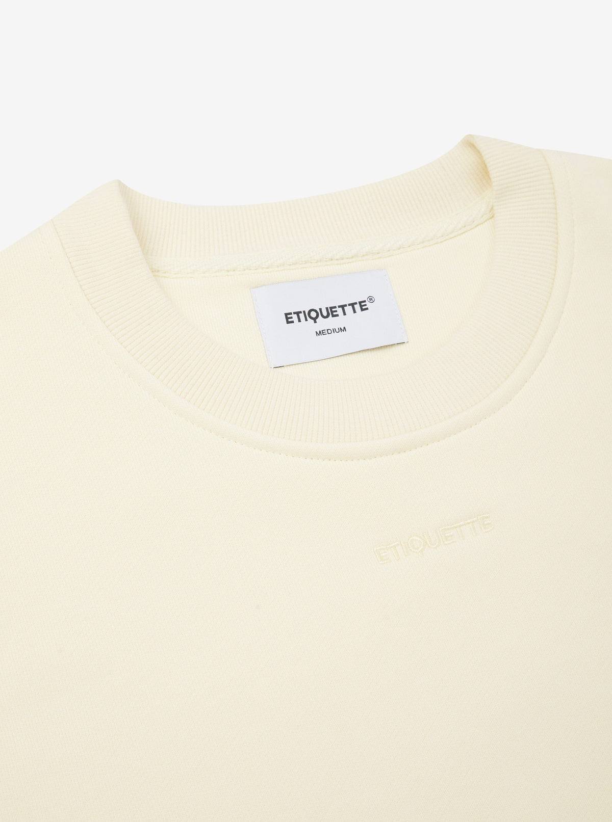 Etiquette Core Crew 'Buttermilk' — Buttermilk — Size S — Top View