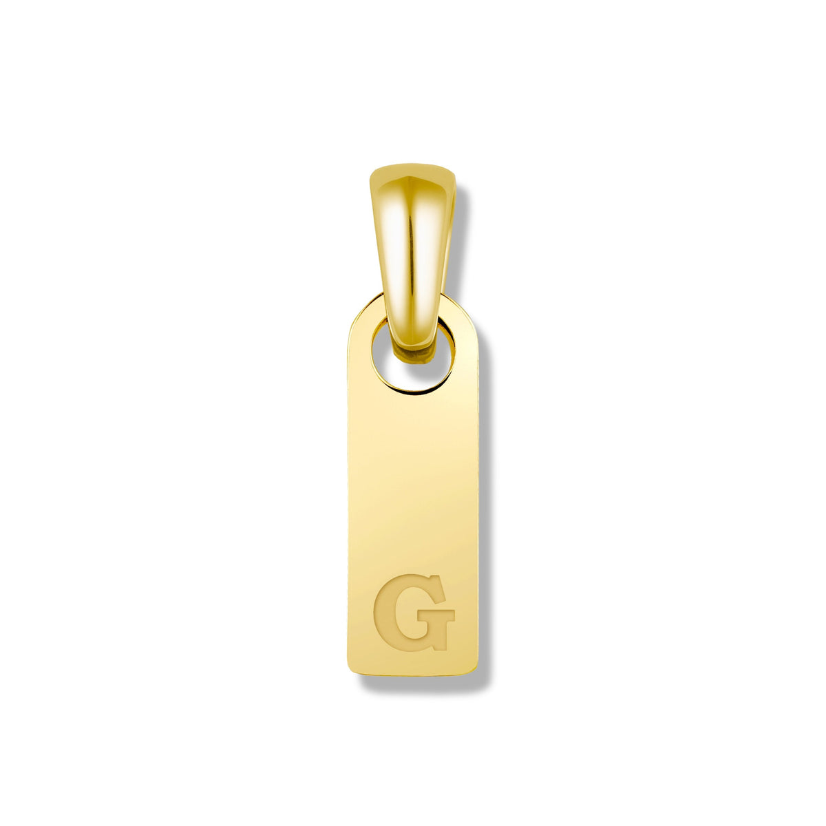 Initial Tag Pendant - 14K Gold