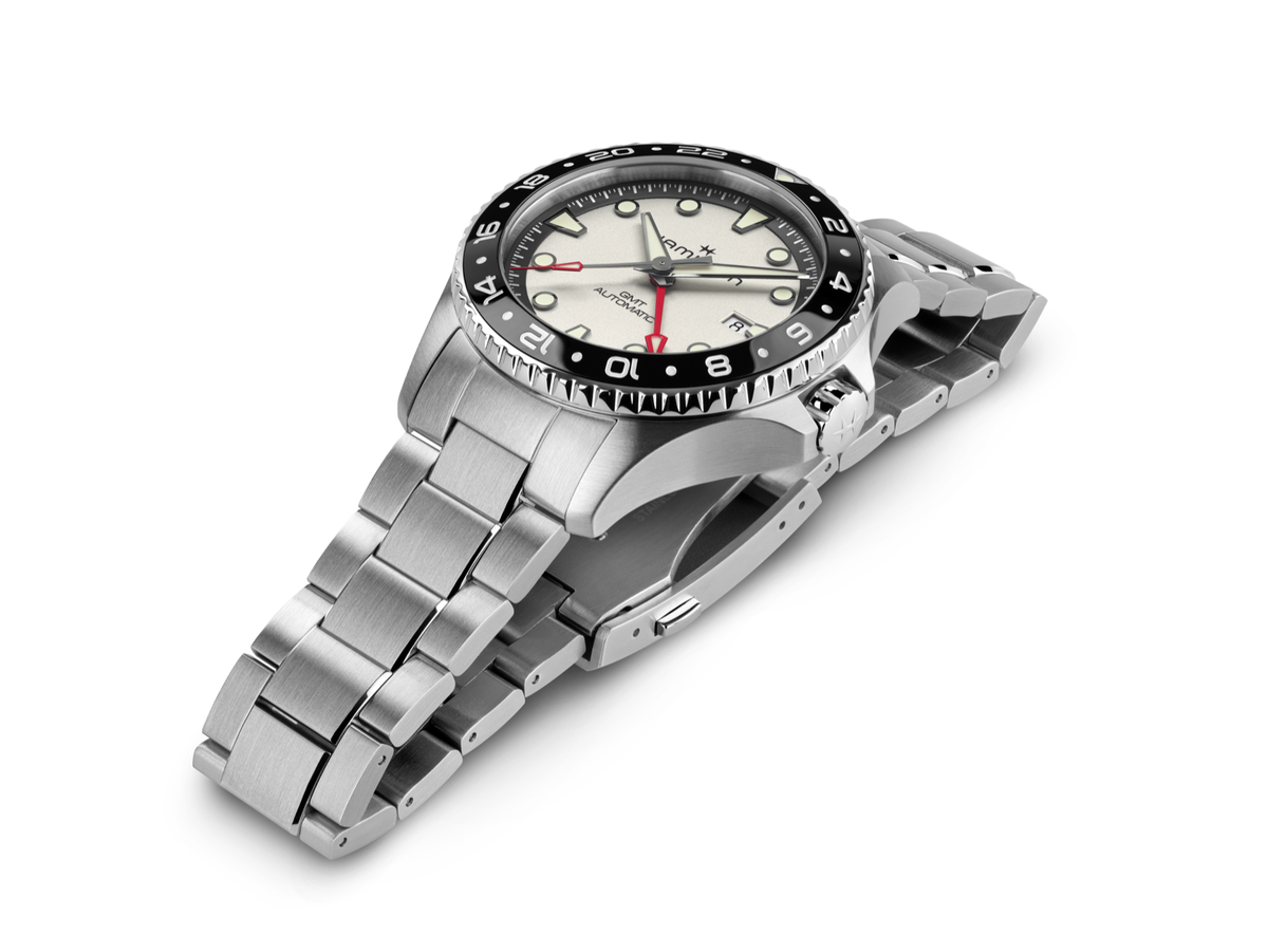 Hamilton Khaki Navy Scuba GMT Auto 43mm Silver / White