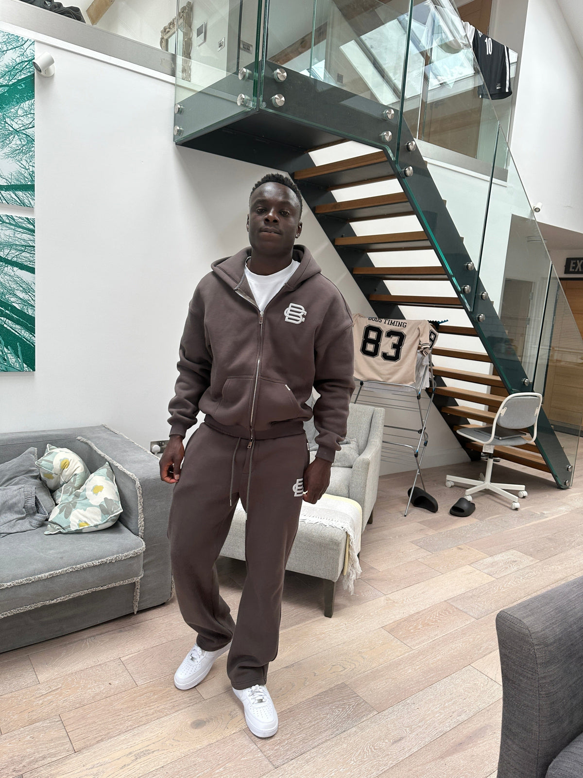 Bénir Club Match Day Zip Hoodie - Storm — XS — Lifestyle View