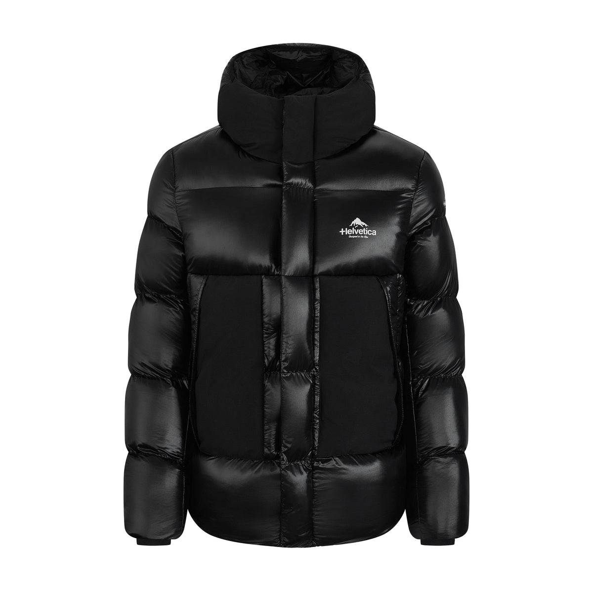 Helvetica Mountain Pioneers PINTO2 Hooded Down Jacket — S — Front View