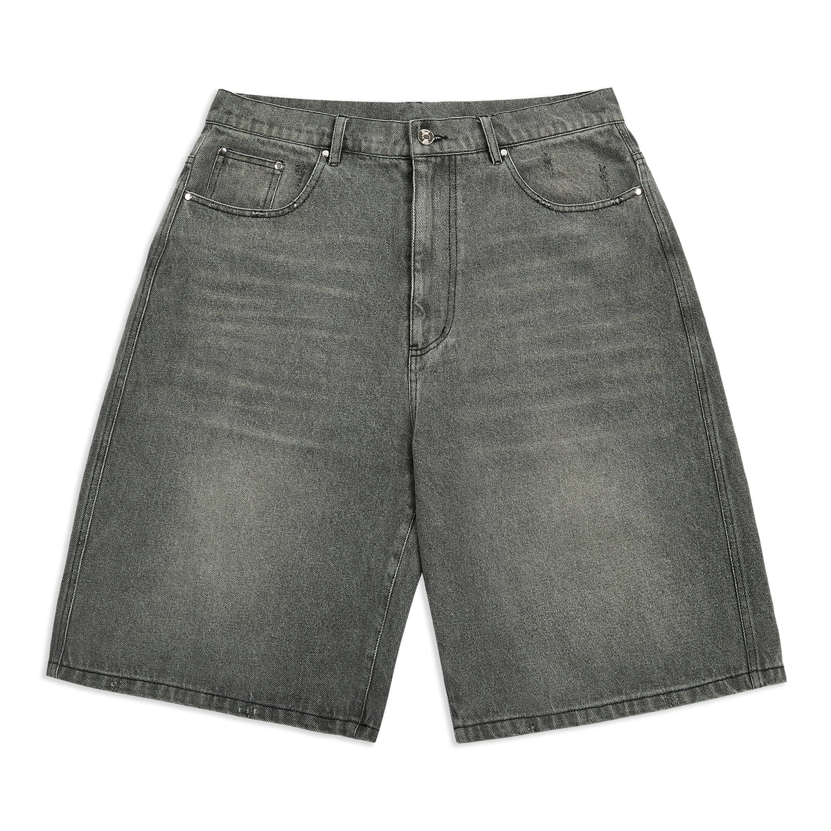 Samuel Bailey Graphite Washed Denim Jorts — S — Front View