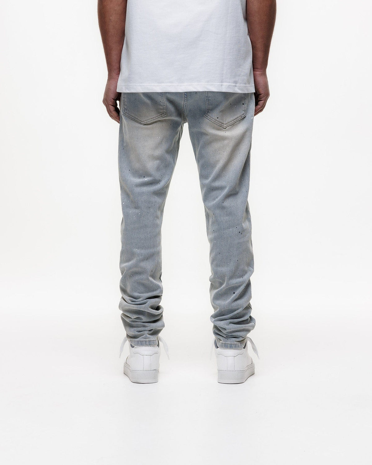 Magiri Indigo Painted Slim Jeans 'Blue' — Light Blue — Size 28 — Lifestyle View