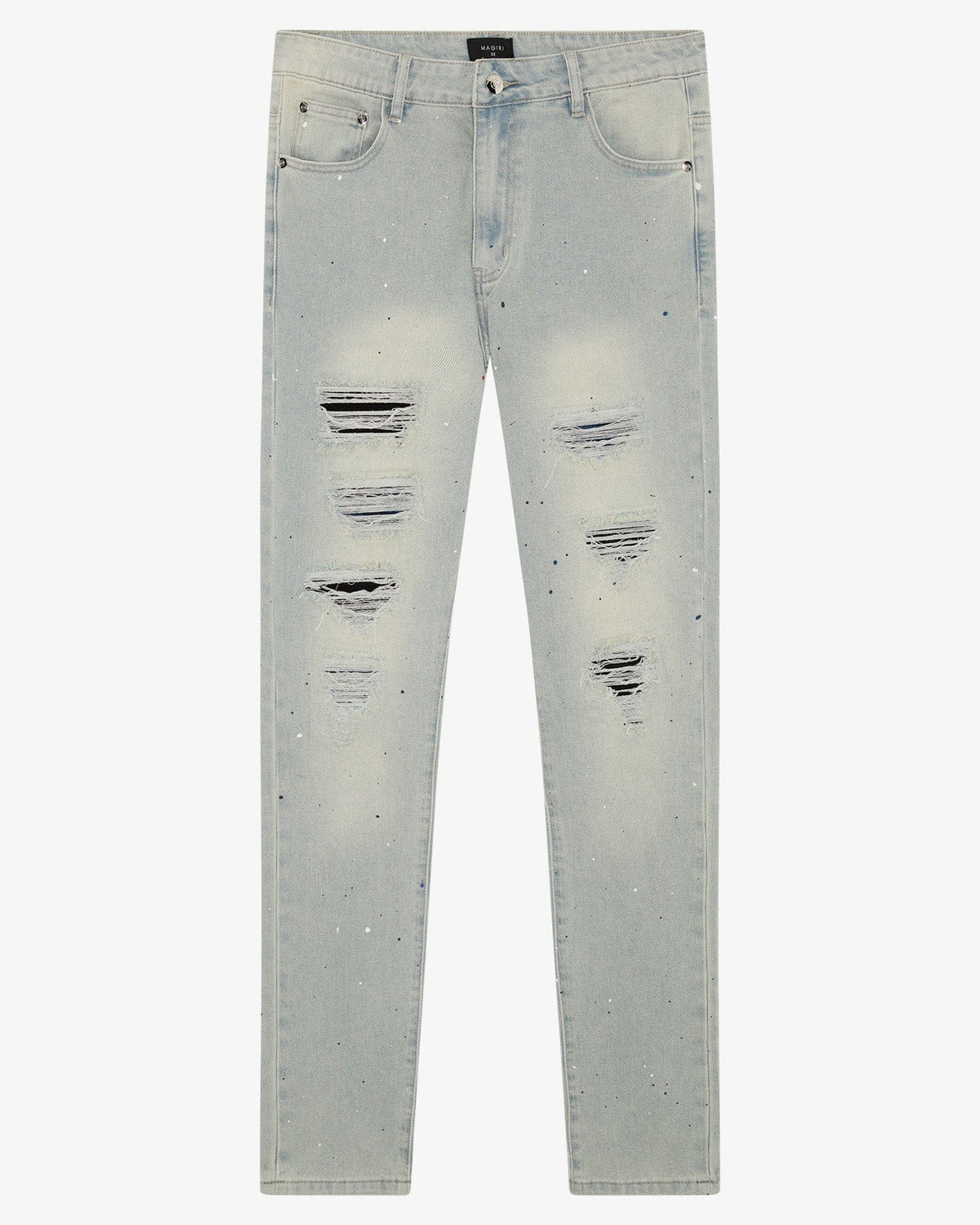 Magiri Indigo Ripped Slim Jeans 'Blue' — Light Blue — Size 28 — Front View