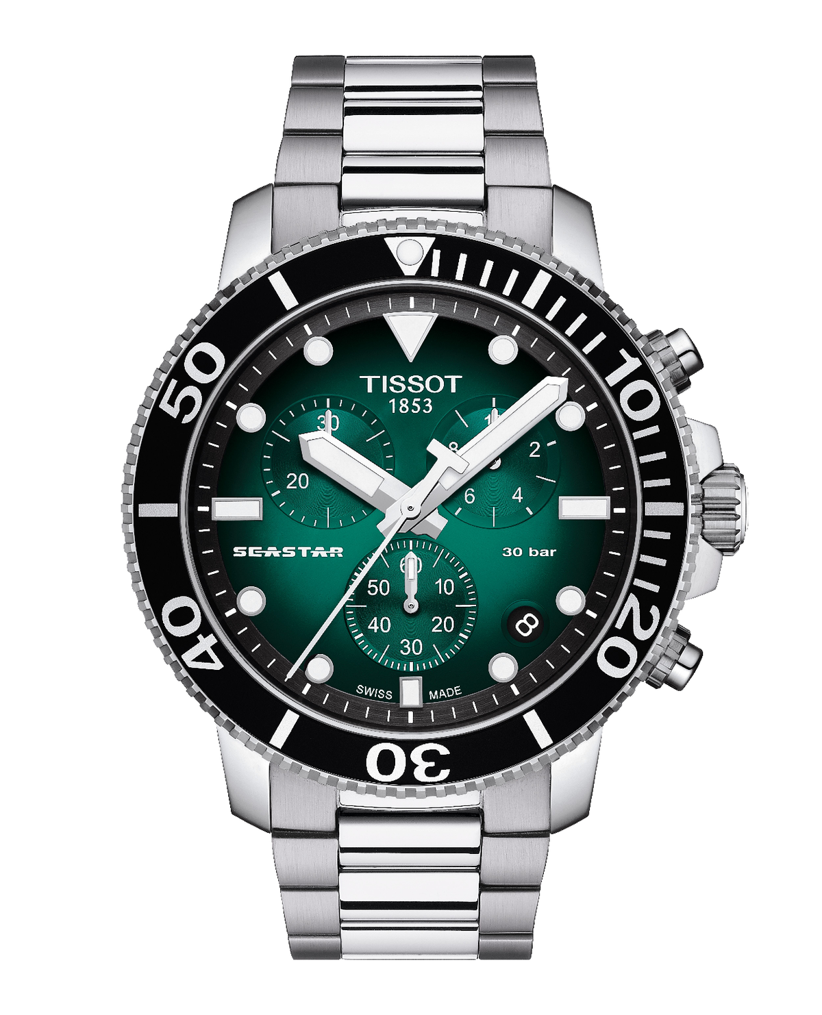 Tissot Seastar Quartz 45.5mm Sunburst Dark Green T1204171109101