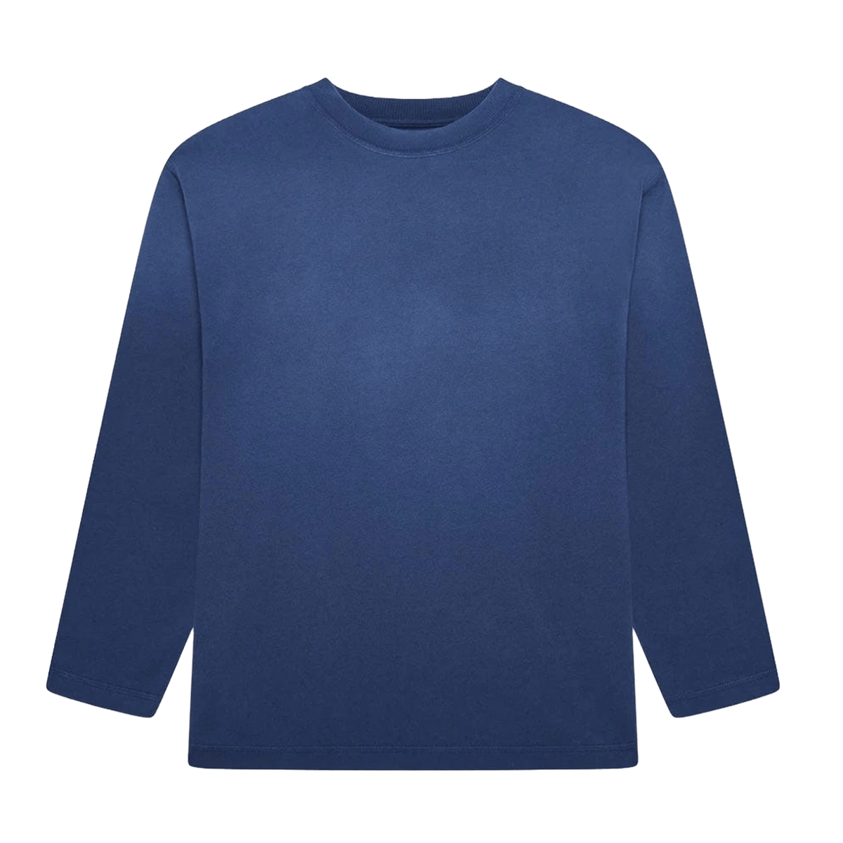 KAIZEN MARKET BLANK HEAVYWEIGHT FADE OUT LONGSLEEVE TEE BLUE — XS — Front View