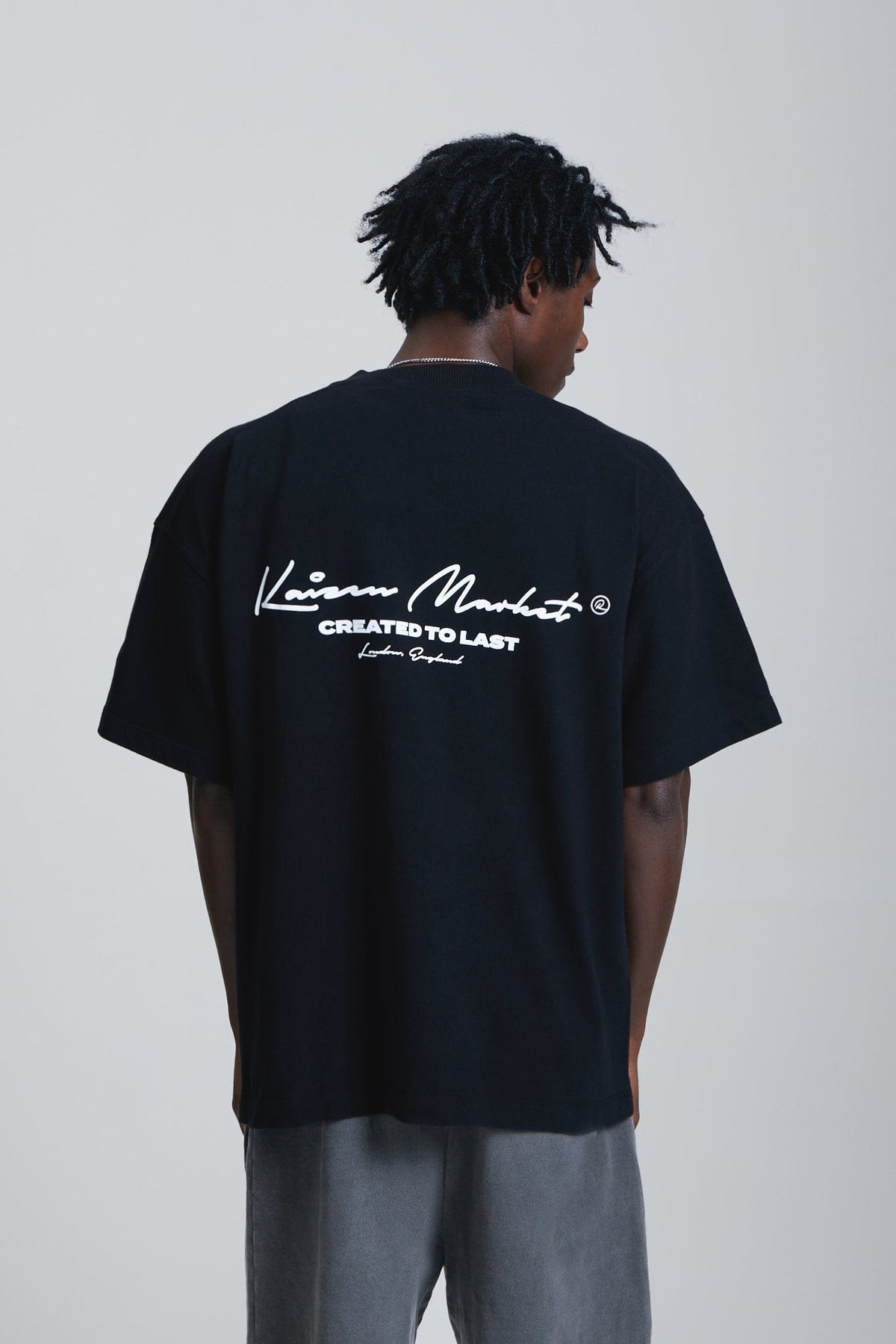KAIZEN MARKET AUTOGRAPH TEE BLACK — SMALL — Top View