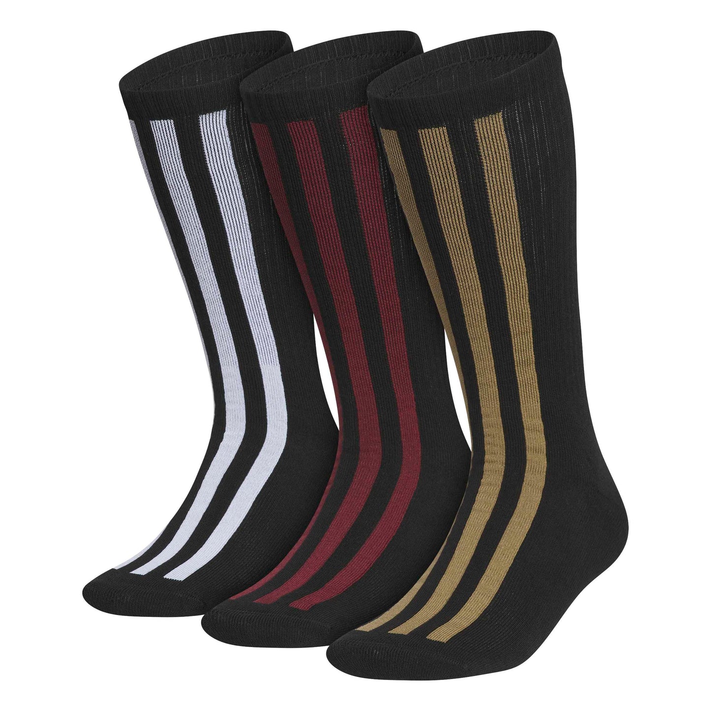 adidas Skateboarding Frontside Socks 3-Pack in Black/White/Shadow Red — snug fit, stretch comfort, recycled materials, 3 pairs per pack