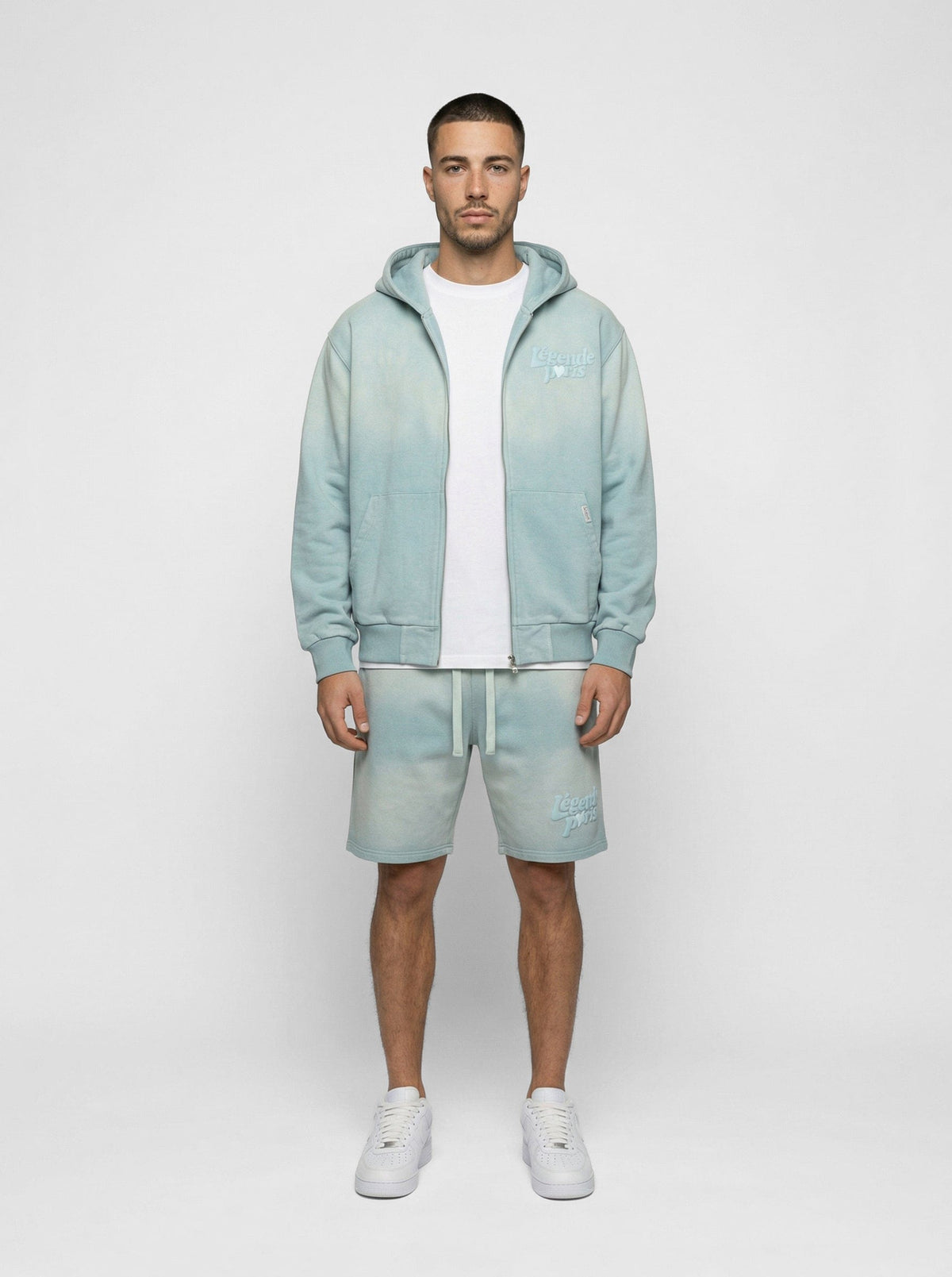 Legende Paris LND GRADIENT HOOD - ICY BLUE — XS — Top View