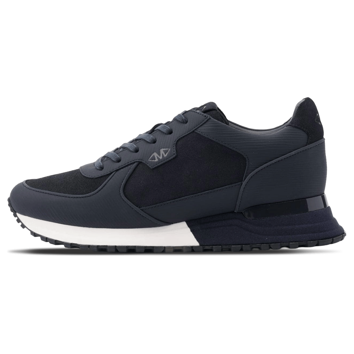 MALLET Boundary Men's Navy Ripple Leather Trainers — UK 05 — Size Navy — Front View