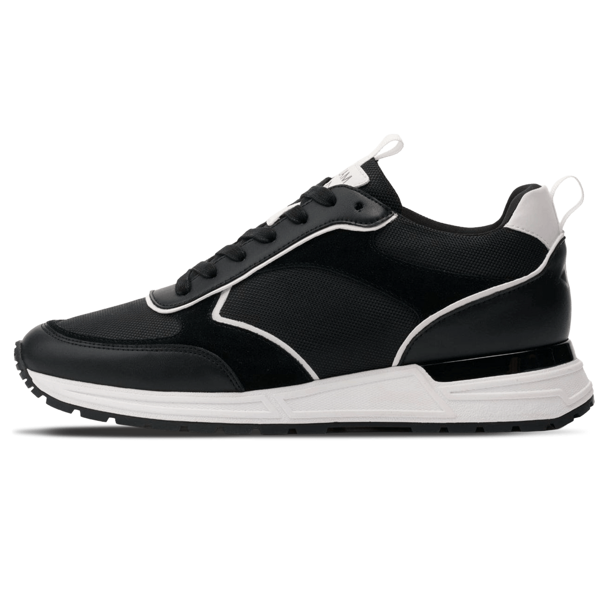 MALLET Bethnal Men's Black White Leather Trainers — UK 05 — Size Black — Front View
