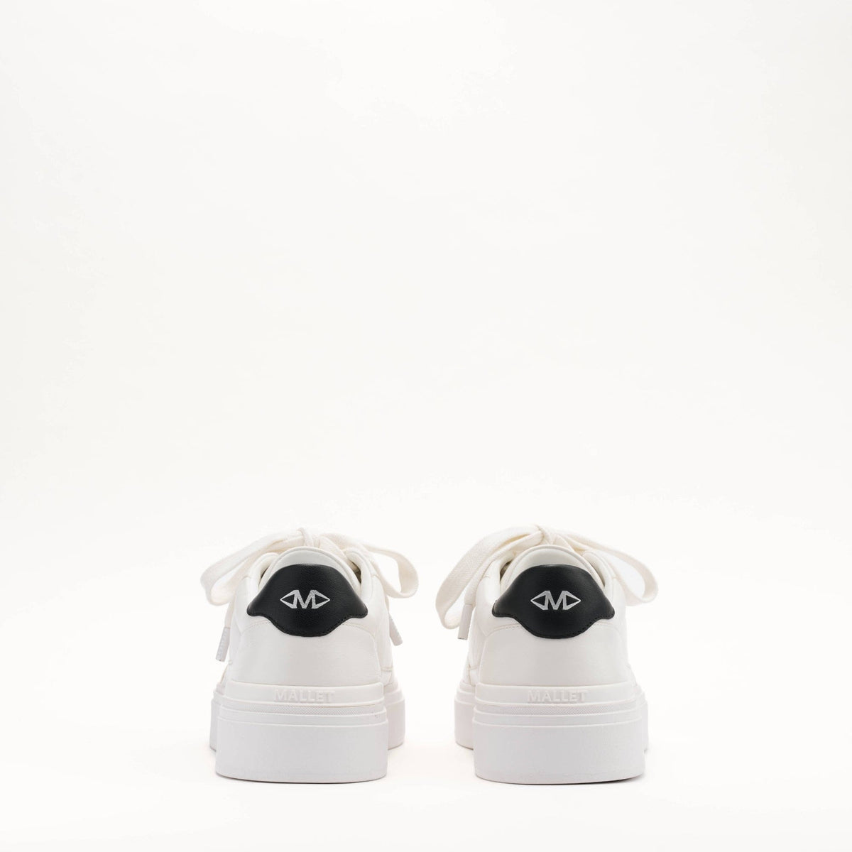 MALLET Lansbury Men's White Nappa Leather Trainers — UK 05 — Size White — Top View