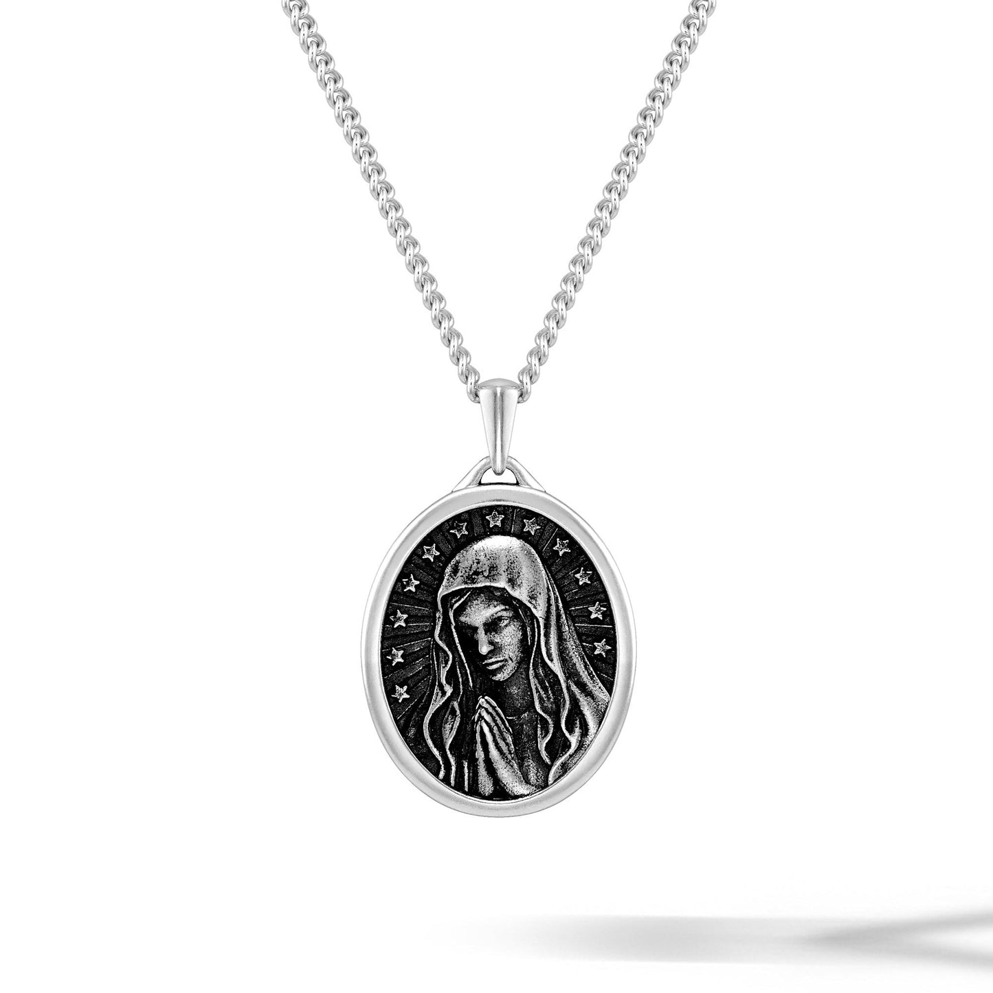 Virgin Mary Pendant - Sterling Silver