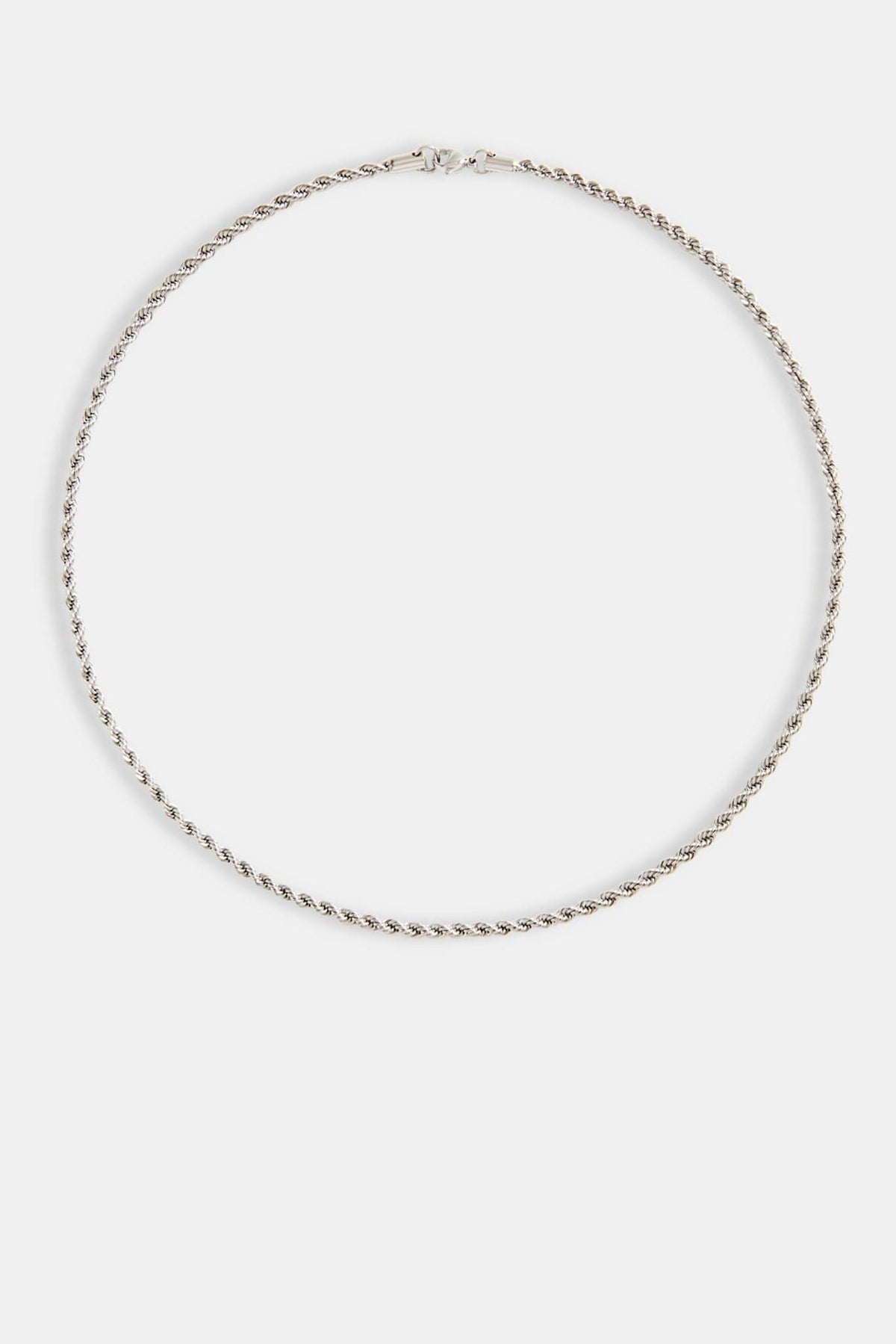 Cernucci Rope Chain - 3mm - White — 30" — Top View