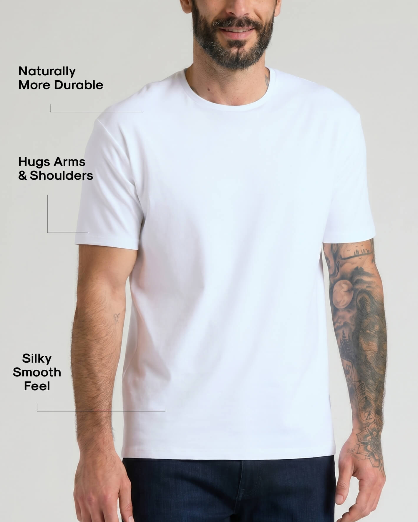 White Pima Cotton Blend Crew