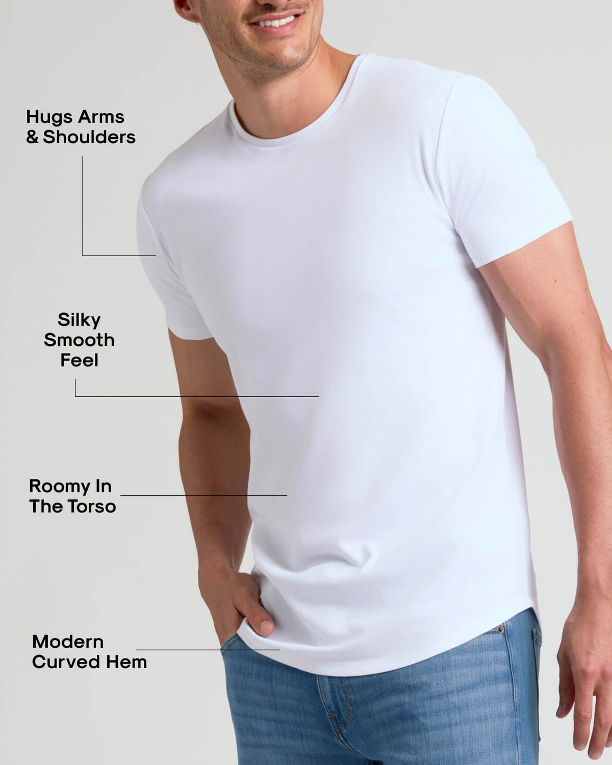 Tall Pima Cotton Blend Curved Hem Crew 7-Pack