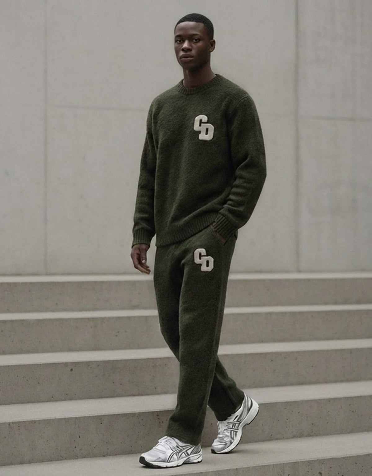 Cardair CD Logo Knit Joggers - Olive — S — Back View
