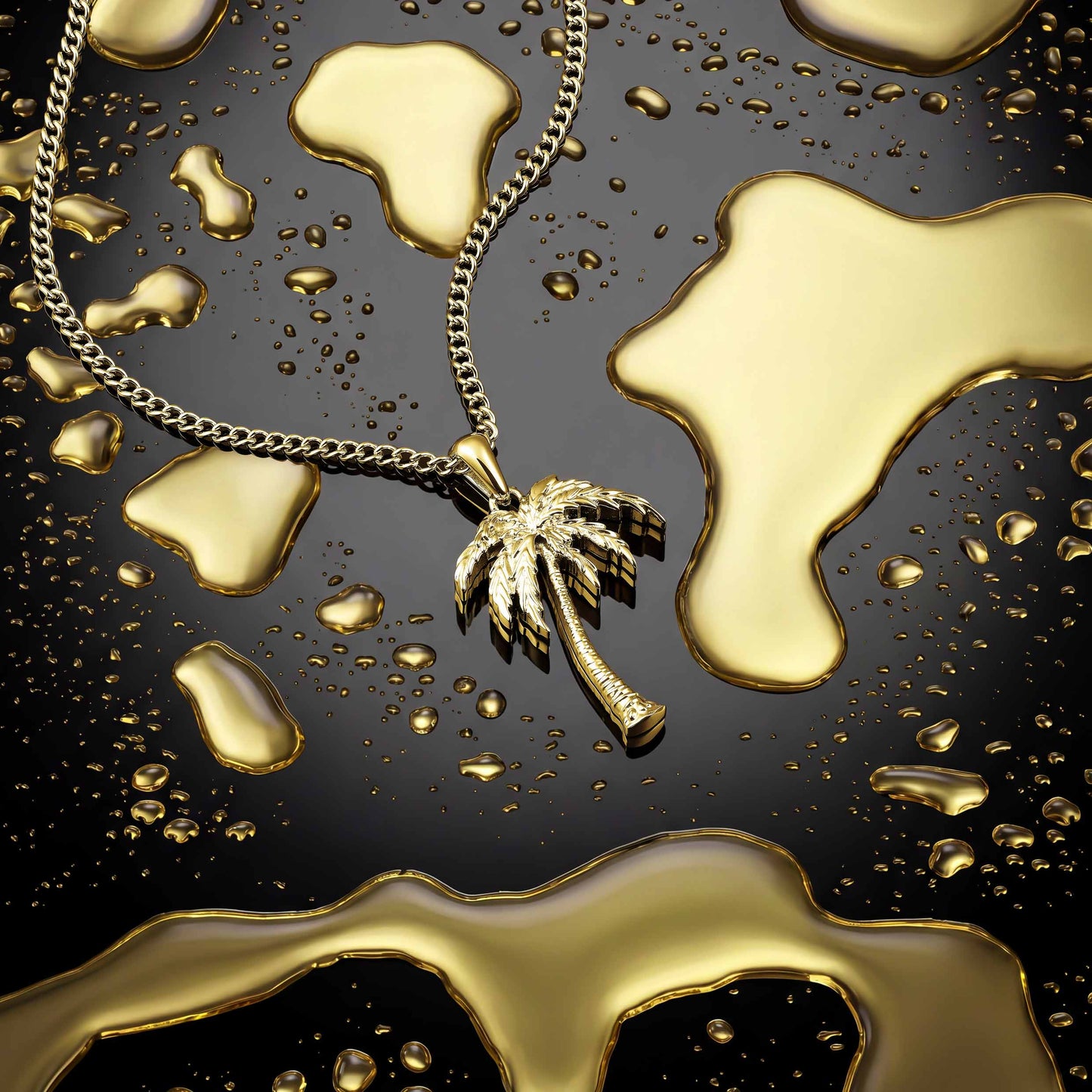 Unshakeable: Palm Tree Pendant - 14K Gold