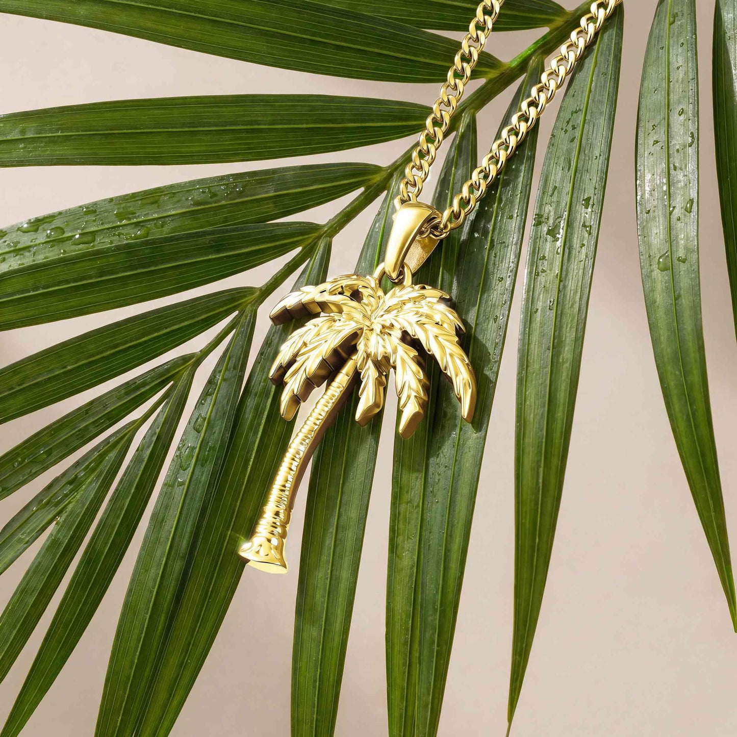 Unshakeable: Palm Tree Pendant - 14K Gold