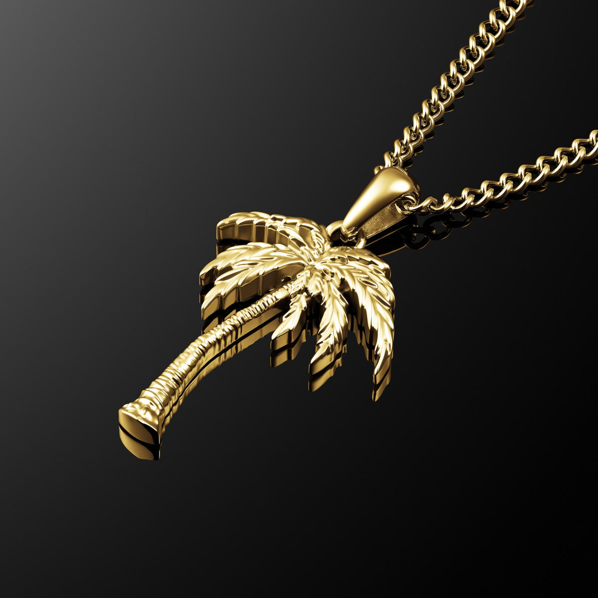 Unshakeable: Palm Tree Pendant - 14K Gold