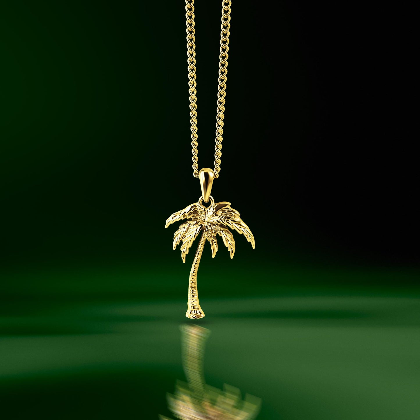Unshakeable: Palm Tree Pendant - 14K Gold
