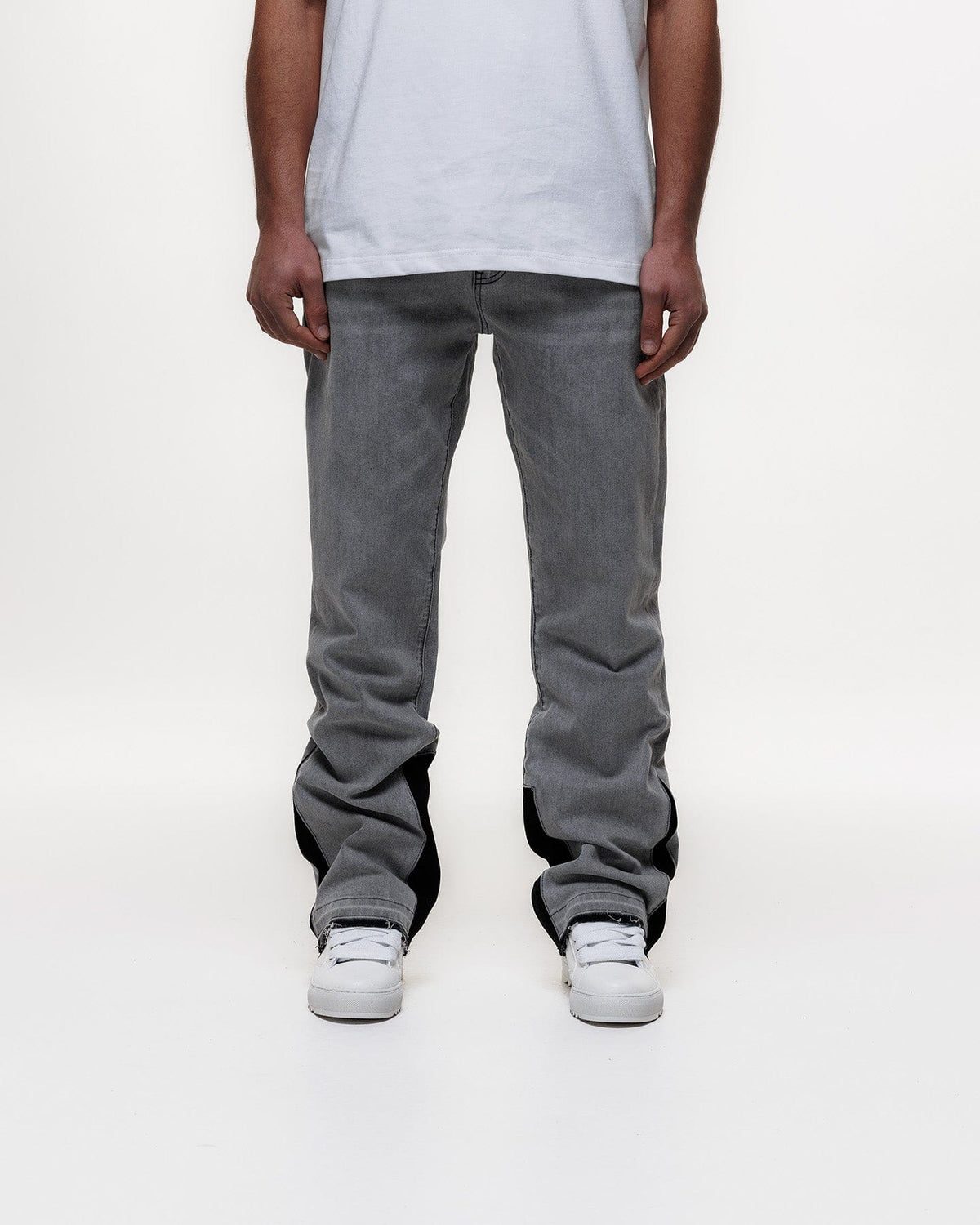 Magiri Pierre Flared Jeans 'Grey' — Grey — Size 28 — Top View