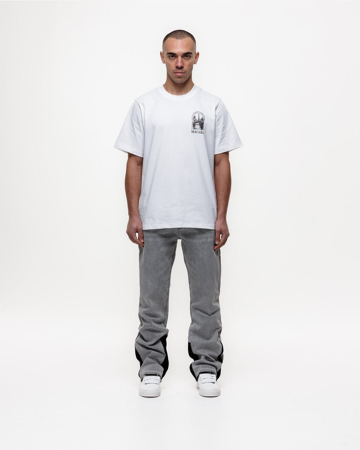 Magiri Pierre Flared Jeans 'Grey' — Grey — Size 28 — Back View